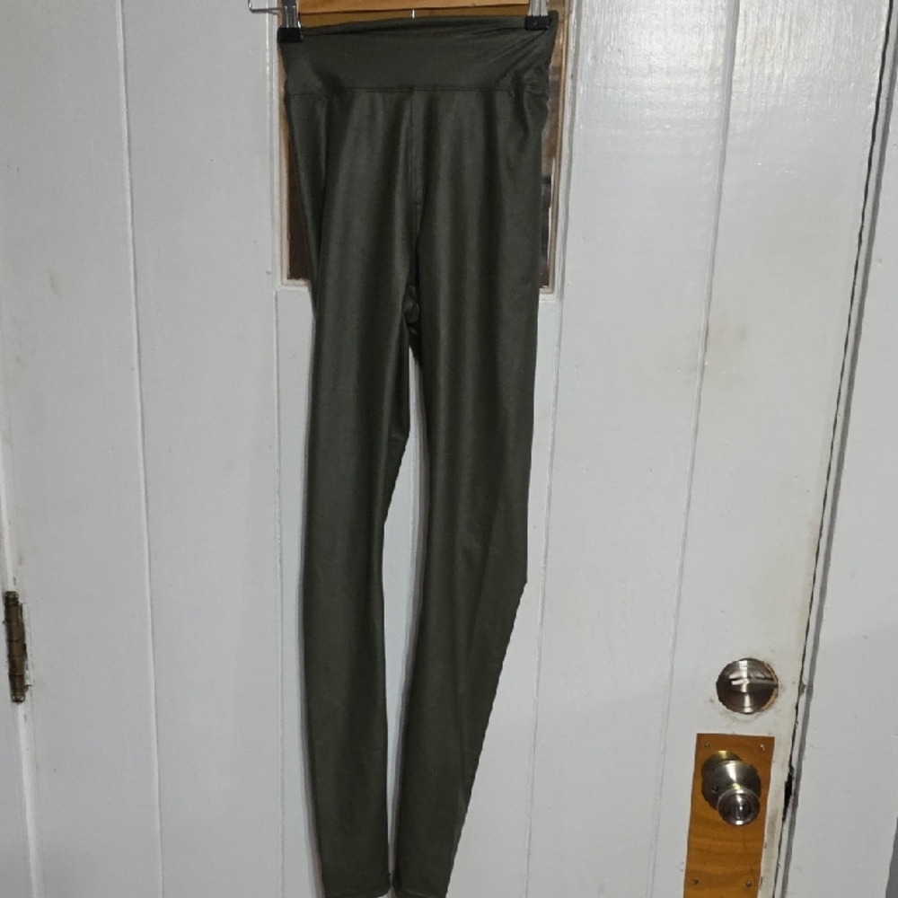 NWT Offline By Aerie Real Luxe Womens/Junior's Faux Leather Leggings Green SZ XS